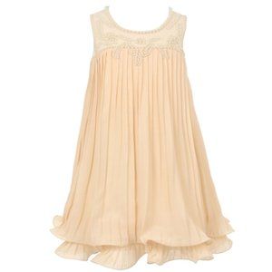 Little Girls Sleeveless Baby Doll Pearl Easter Party Birthday Flower Girl Dress